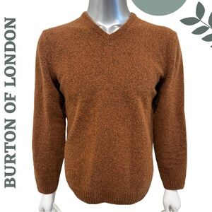Burton of London Men’s Wool Blend V-Neck Sweater Large